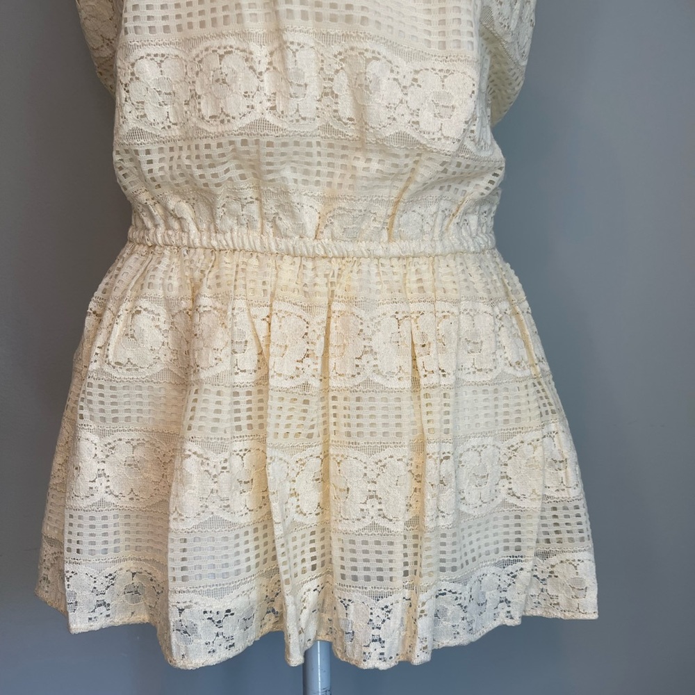 Anthropologie Tube Top Ivory Lace Peplum NWT Women’s Size Large - Picture 4 of 10